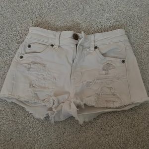 American eagle white denim shorts